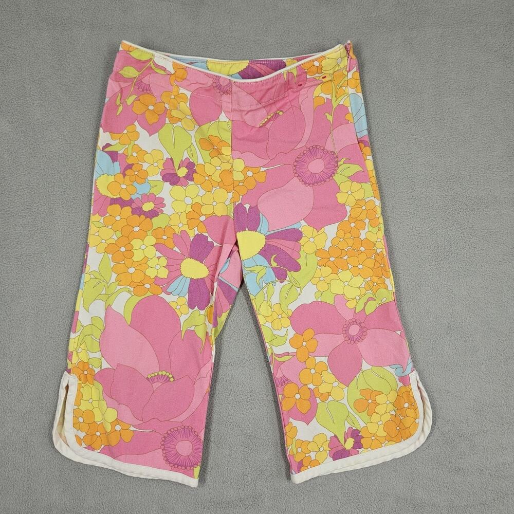 Vintage Gymboree SUNSHINE DAYDREAMS Pants Girls 4 Floral Pink Y2K Hippie